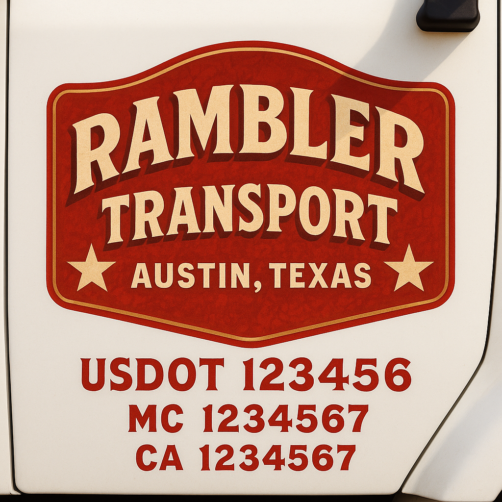 Truck Door Decal Lettering Sticker Signs | Add Your Info - Create Your Own Semi-Truck Door Signs