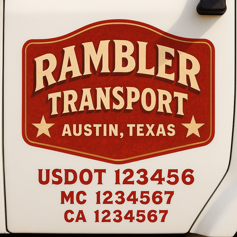 Truck Door Decal Lettering Sticker Signs | Add Your Info - Create Your Own Semi-Truck Door Signs