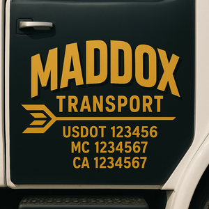 Truck Door Decal Lettering Sticker Signs | Add Your Info - Create Your Own Semi-Truck Door Signs