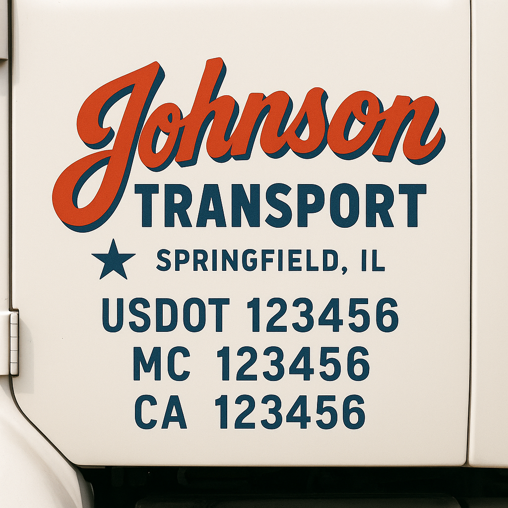 Truck Door Decal Lettering Sticker Signs | Add Your Info - Create Your Own Semi-Truck Door Signs