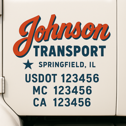 Truck Door Decal Lettering Sticker Signs | Add Your Info - Create Your Own Semi-Truck Door Signs