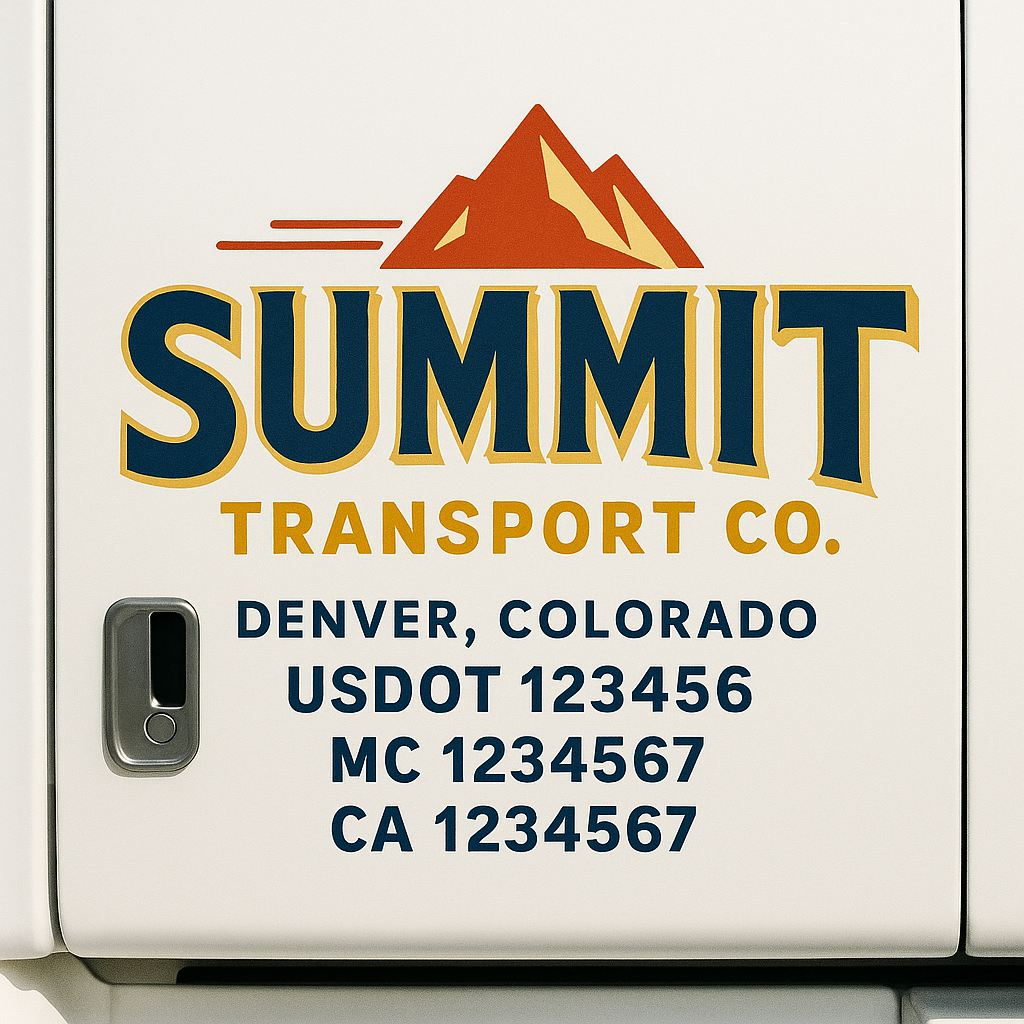 Truck Door Decal Lettering Sticker Signs | Add Your Info - Create Your Own Semi-Truck Door Signs