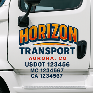 Truck Door Decal Lettering Sticker Signs | Add Your Info - Create Your Own Semi-Truck Door Signs