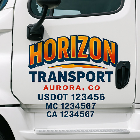 Truck Door Decal Lettering Sticker Signs | Add Your Info - Create Your Own Semi-Truck Door Signs