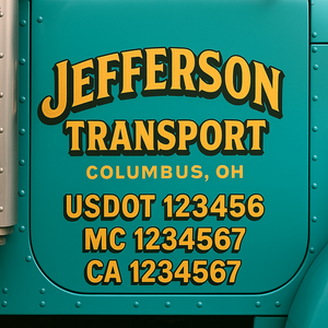 Truck Door Decal Lettering Sticker Signs | Add Your Info - Create Your Own Semi-Truck Door Signs
