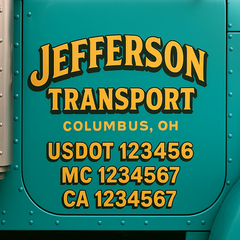 Truck Door Decal Lettering Sticker Signs | Add Your Info - Create Your Own Semi-Truck Door Signs