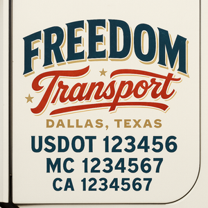 Truck Door Decal Lettering Sticker Signs | Add Your Info - Create Your Own Semi-Truck Door Signs