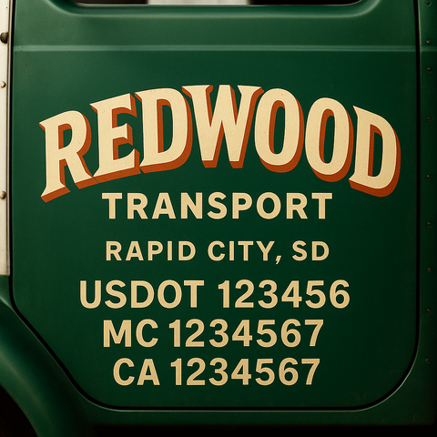 Truck Door Decal Lettering Sticker Signs | Add Your Info - Create Your Own Semi-Truck Door Signs