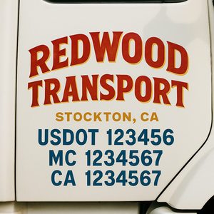 Truck Door Decal Lettering Sticker Signs | Add Your Info - Create Your Own Semi-Truck Door Signs