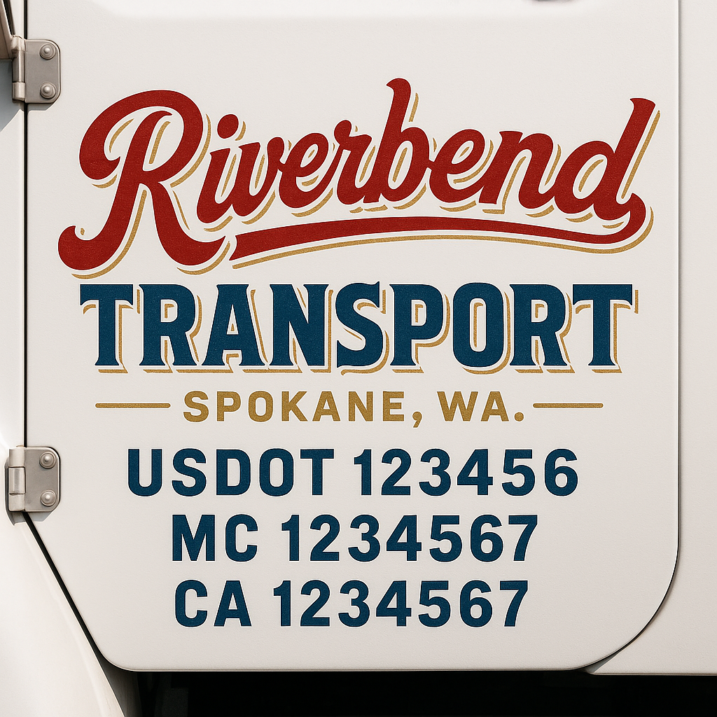 Truck Door Decal Lettering Sticker Signs | Add Your Info - Create Your Own Semi-Truck Door Signs