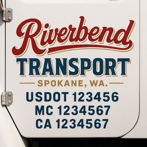 Truck Door Decal Lettering Sticker Signs | Add Your Info - Create Your Own Semi-Truck Door Signs