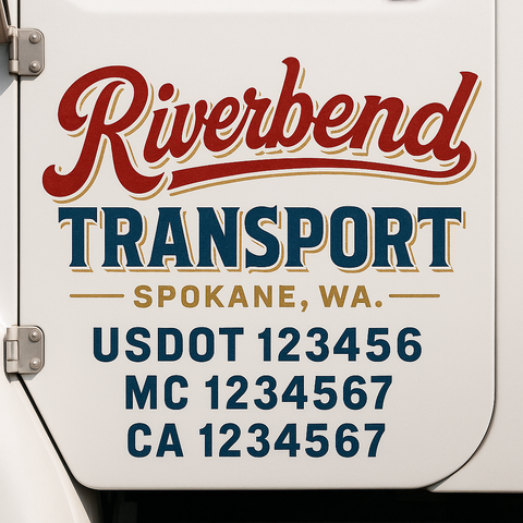 Truck Door Decal Lettering Sticker Signs | Add Your Info - Create Your Own Semi-Truck Door Signs