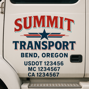Truck Door Decal Lettering Sticker Signs | Add Your Info - Create Your Own Semi-Truck Door Signs