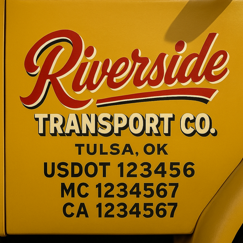 Truck Door Decal Lettering Sticker Signs | Add Your Info - Create Your Own Semi-Truck Door Signs