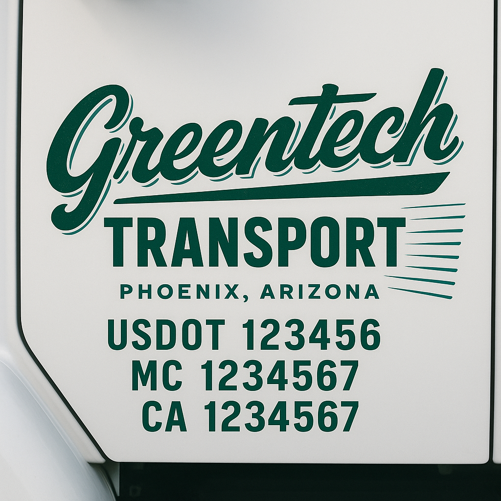 Truck Door Decal Lettering Sticker Signs | Add Your Info - Create Your Own Semi-Truck Door Signs