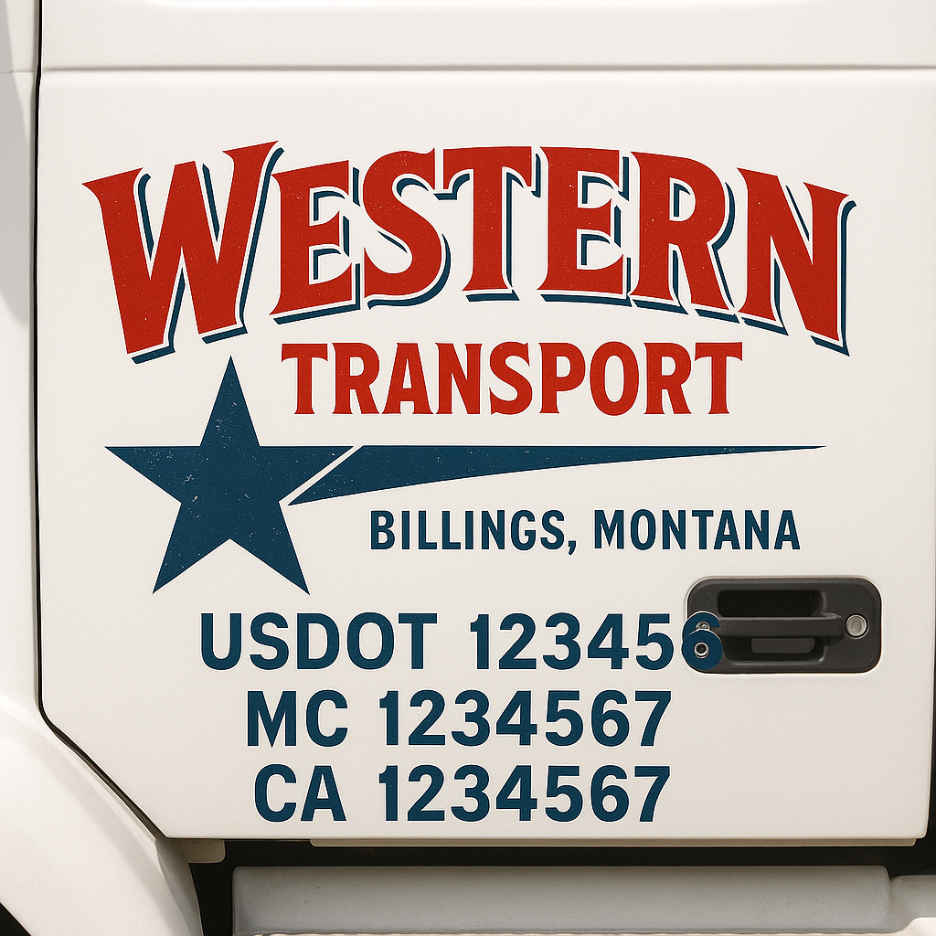 Truck Door Decal Lettering Sticker Signs | Add Your Info - Create Your Own Semi-Truck Door Signs
