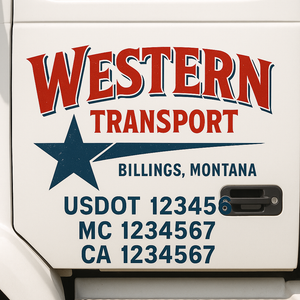 Truck Door Decal Lettering Sticker Signs | Add Your Info - Create Your Own Semi-Truck Door Signs