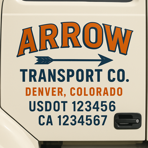 Truck Door Decal Lettering Sticker Signs | Add Your Info - Create Your Own Semi-Truck Door Signs