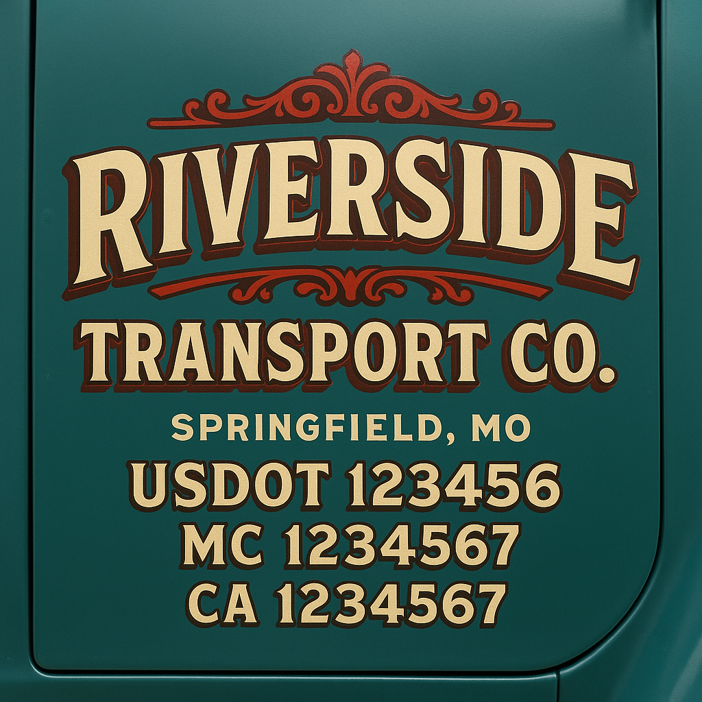 Truck Door Decal Lettering Sticker Signs | Add Your Info - Create Your Own Semi-Truck Door Signs