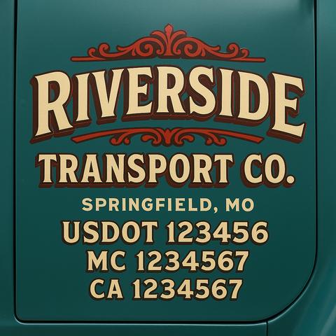 Truck Door Decal Lettering Sticker Signs | Add Your Info - Create Your Own Semi-Truck Door Signs