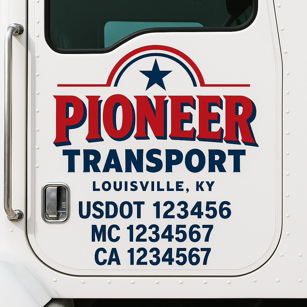 Truck Door Decal Lettering Sticker Signs | Add Your Info - Create Your Own Semi-Truck Door Signs