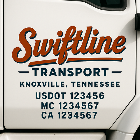 Truck Door Decal Lettering Sticker Signs | Add Your Info - Create Your Own Semi-Truck Door Signs