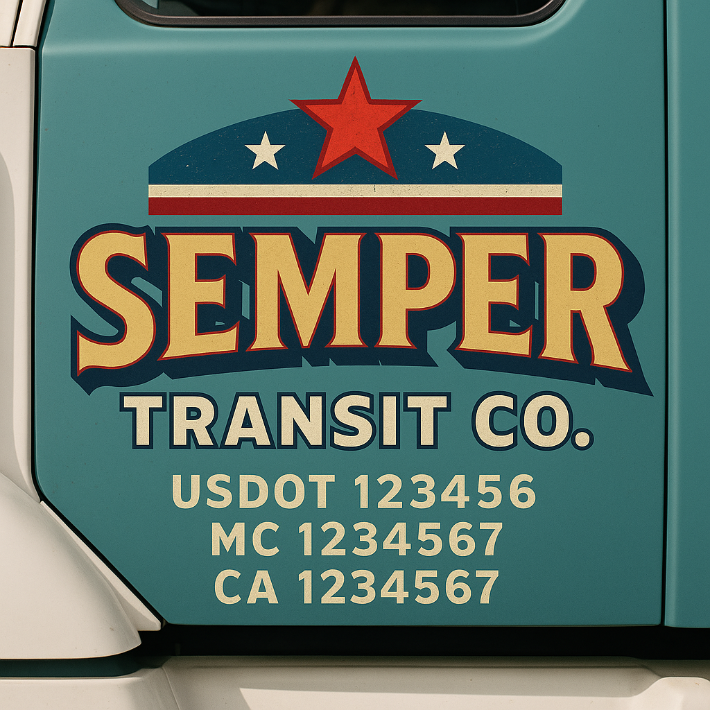 Truck Door Decal Lettering Sticker Signs | Add Your Info - Create Your Own Semi-Truck Door Signs
