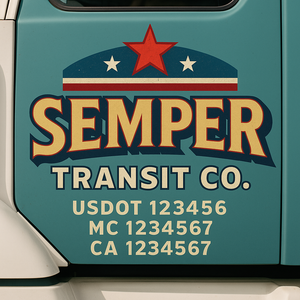 Truck Door Decal Lettering Sticker Signs | Add Your Info - Create Your Own Semi-Truck Door Signs