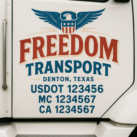 Truck Door Decal Lettering Sticker Signs | Add Your Info - Create Your Own Semi-Truck Door Signs