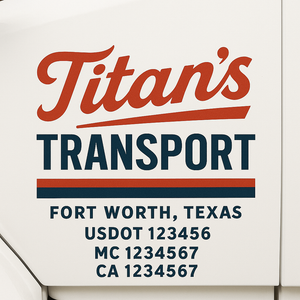 Truck Door Decal Lettering Sticker Signs | Add Your Info - Create Your Own Semi-Truck Door Signs