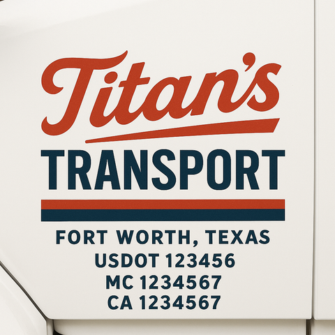 Truck Door Decal Lettering Sticker Signs | Add Your Info - Create Your Own Semi-Truck Door Signs