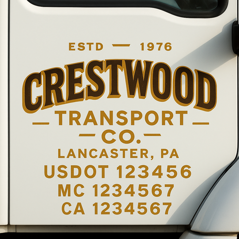 Truck Door Decal Lettering Sticker Signs | Add Your Info - Create Your Own Semi-Truck Door Signs
