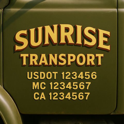 Truck Door Decal Lettering Sticker Signs | Add Your Info - Create Your Own Semi-Truck Door Signs