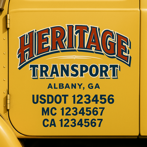 Truck Door Decal Lettering Sticker Signs | Add Your Info - Create Your Own Semi-Truck Door Signs