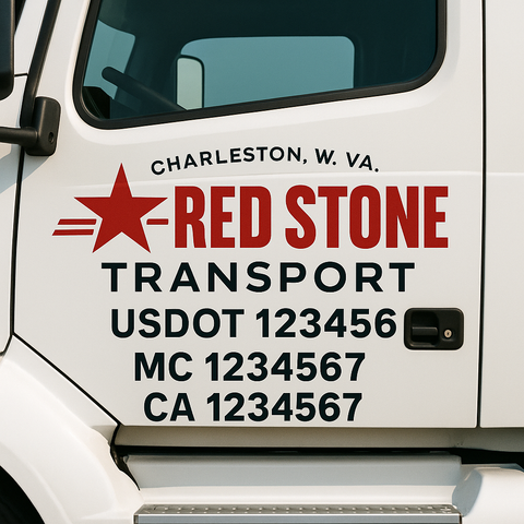 Truck Door Decal Lettering Sticker Signs | Add Your Info - Create Your Own Semi-Truck Door Signs