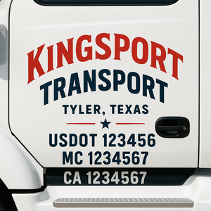 Truck Door Decal Lettering Sticker Signs | Add Your Info - Create Your Own Semi-Truck Door Signs