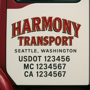 Truck Door Decal Lettering Sticker Signs | Add Your Info - Create Your Own Semi-Truck Door Signs