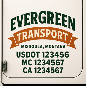 Truck Door Decal Lettering Sticker Signs | Add Your Info - Create Your Own Semi-Truck Door Signs