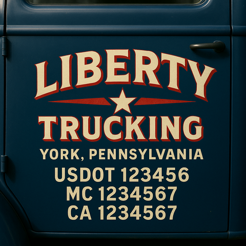 Truck Door Decal Lettering Sticker Signs | Add Your Info - Create Your Own Semi-Truck Door Signs