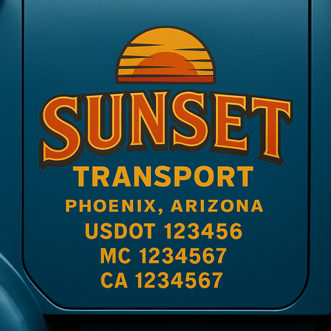 Truck Door Decal Lettering Sticker Signs | Add Your Info - Create Your Own Semi-Truck Door Signs