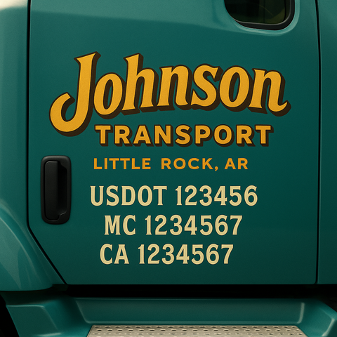 Truck Door Decal Lettering Sticker Signs | Add Your Info - Create Your Own Semi-Truck Door Signs