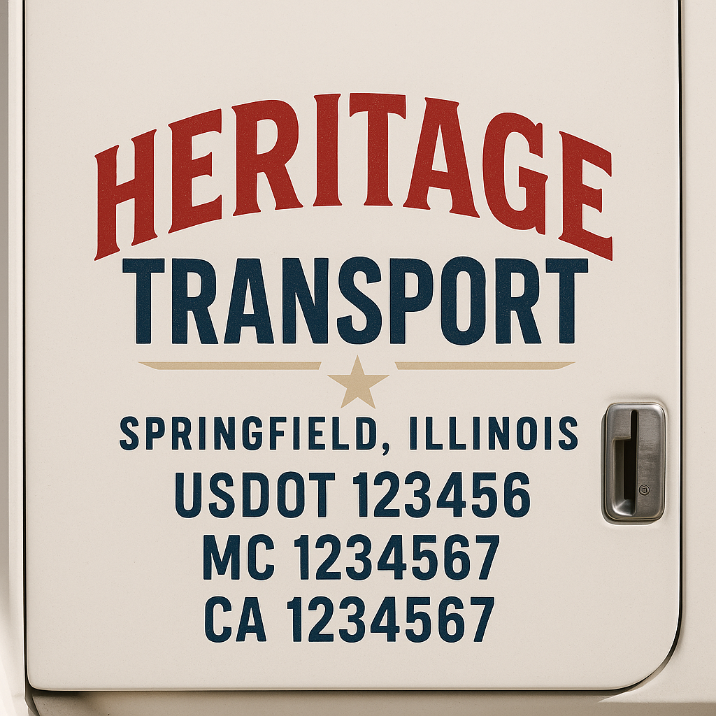Truck Door Decal Lettering Sticker Signs | Add Your Info - Create Your Own Semi-Truck Door Signs