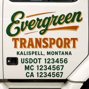 Truck Door Decal Lettering Sticker Signs | Add Your Info - Create Your Own Semi-Truck Door Signs