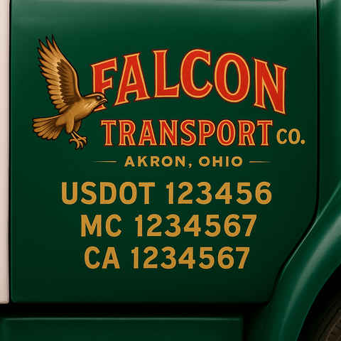 Truck Door Decal Lettering Sticker Signs | Add Your Info - Create Your Own Semi-Truck Door Signs