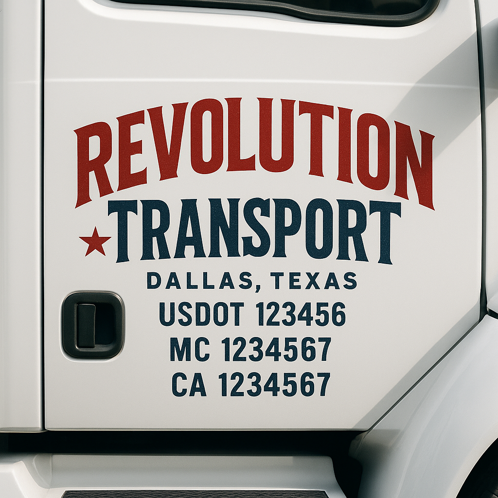 Truck Door Decal Lettering Sticker Signs | Add Your Info - Create Your Own Semi-Truck Door Signs