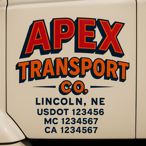 Truck Door Decal Lettering Sticker Signs | Add Your Info - Create Your Own Semi-Truck Door Signs