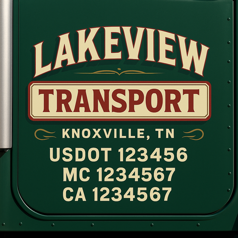 Truck Door Decal Lettering Sticker Signs | Add Your Info - Create Your Own Semi-Truck Door Signs