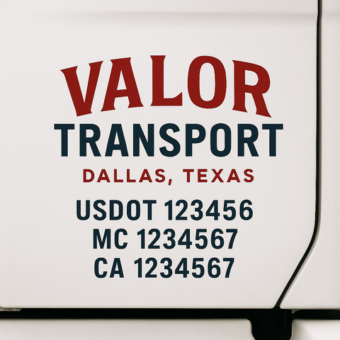 Truck Door Decal Lettering Sticker Signs | Add Your Info - Create Your Own Semi-Truck Door Signs