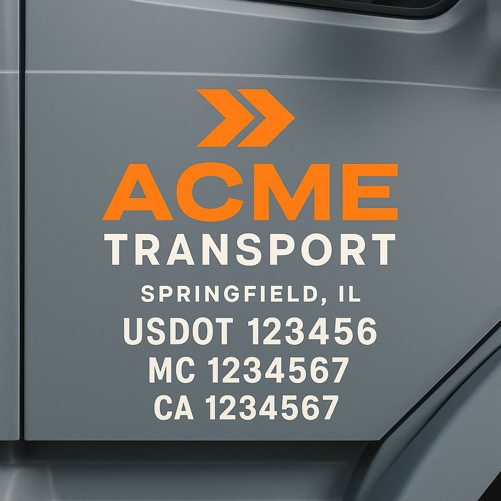 Truck Door Decal Lettering Sticker Signs | Add Your Info - Create Your Own Semi-Truck Door Signs
