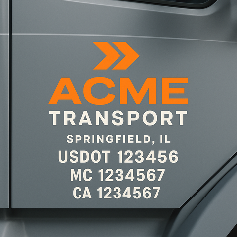 Truck Door Decal Lettering Sticker Signs | Add Your Info - Create Your Own Semi-Truck Door Signs